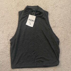 Crop halter neck grey shirt NEW WITH TAGS